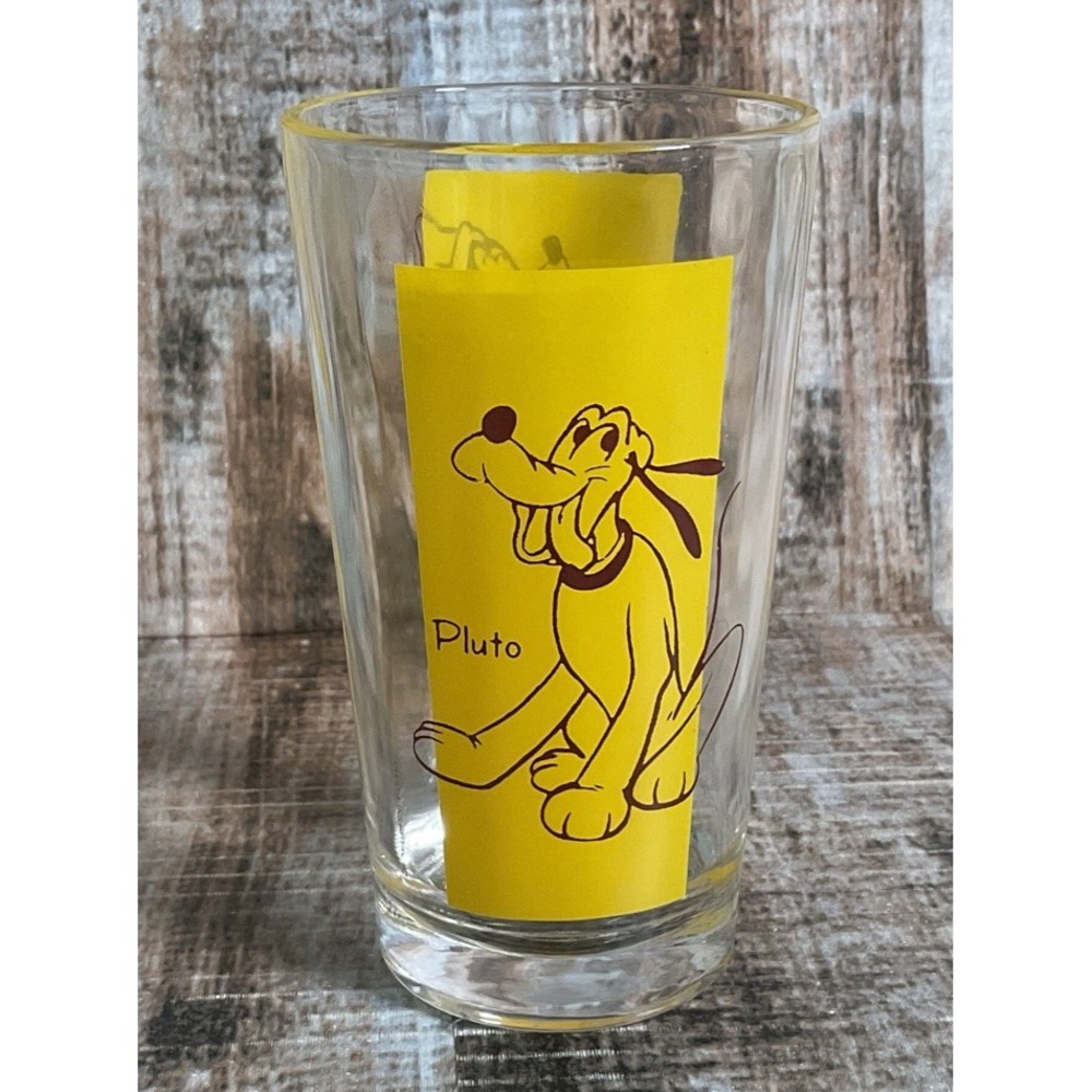 Walt Disney Productions Goofy & Pluto Vintage Drinking Juice Glass